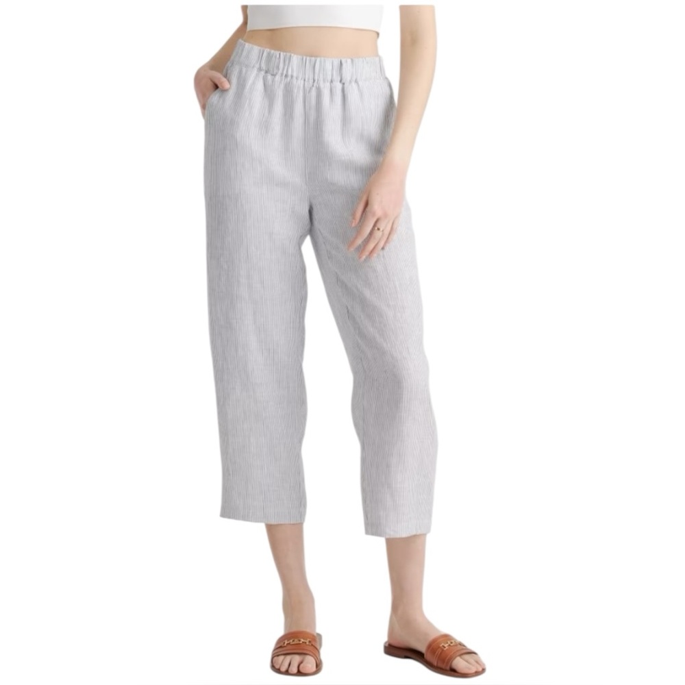 Quince Light Gray Cropped Pants